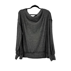 Free People Sweater Womens Small Main Squeeze Hacci Pullover Gray Oversized Knit